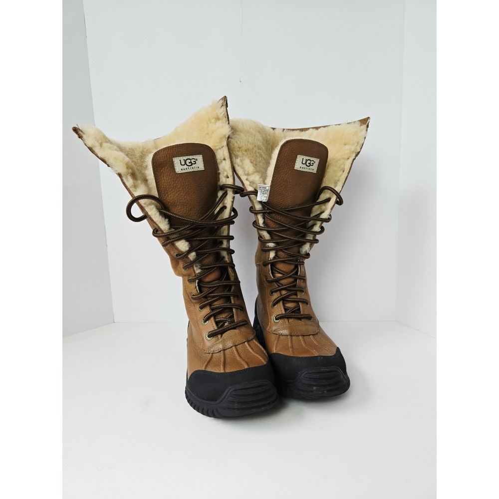 Ugg winter boots vibram soles Adirondack tall women size 6.5 chestnut